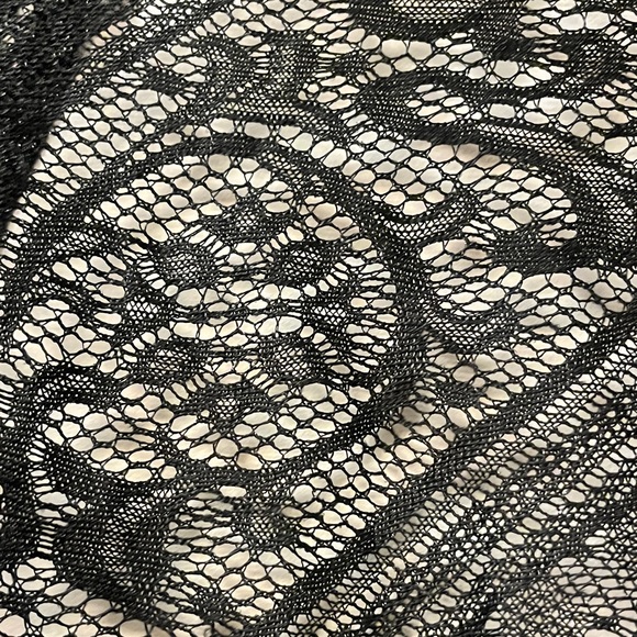 Elegant Black Lace Fringe Wrap with a little sparkle - Picture 3 of 5